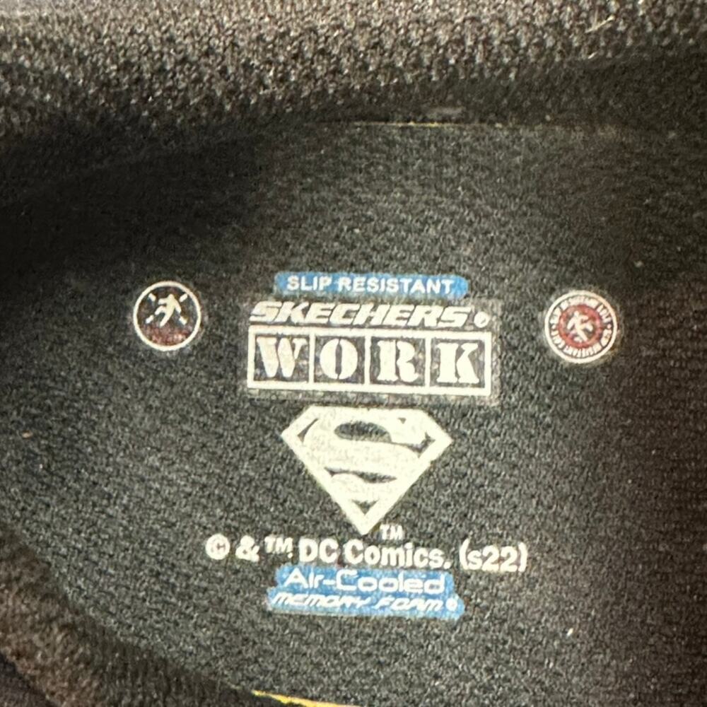 WORN ONCE Skechers x DC Superman 108089 Invincibility Women's Black Work Shoes 9 - Picture 8 of 12